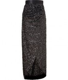 Ultra dramatic and equally glamorous, Rachel Zoes allover sequined maxi skirt guarantees a head-turning finish to your look - Wrapped with a side snap closure, satin self-tie sash around the waist - Form-fitting - Team with feminine tops and sky high heels Ultra dramatic and equally glamorous, Rachel Zoes allover sequined maxi skirt guarantees a head-turning finish to your look - Wrapped with a side snap closure, satin self-tie sash around the waist - Form-fitting - Team with feminine tops and sky high heels