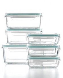 Leakproof, airtight seals guarantee freshness and endless usage, giving these sophisticated glass containers the versatility they need in the microwave, freezer or cupboard. Convenient clips are a cinch to open and the plastic lids make stacking and compact storage an attractive option. Limited lifetime warranty. Leakproof, airtight seals guarantee freshness and endless usage, giving these sophisticated glass containers the versatility they need in the microwave, freezer or cupboard. Convenient clips are a cinch to open and the plastic lids make stacking and compact storage an attractive option. Limited lifetime warranty.
