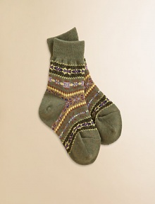 Colorful pattern is woven with a luxurious blend of stretch cotton.Mid-calf height45% cotton/44% nylon/8% other fibers/2% rubber/1% spandexMachine washImported Colorful pattern is woven with a luxurious blend of stretch cotton.Mid-calf height45% cotton/44% nylon/8% other fibers/2% rubber/1% spandexMachine washImported