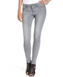 Take a break from the blues with Kut from the Kloth's ultra-skinny jeans, featuring a cool grey wash.