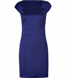 Shine light into your office to cocktail essentials with Hugos oversaturated satin sheath, detailed with just the right amount of stretch for a flawless tailored fit - Square neckline, cap sleeves, fitted waist, hidden back zip - Tailored fit - Team with pumps and a leather carryall tote for work Shine light into your office to cocktail essentials with Hugos oversaturated satin sheath, detailed with just the right amount of stretch for a flawless tailored fit - Square neckline, cap sleeves, fitted waist, hidden back zip - Tailored fit - Team with pumps and a leather carryall tote for work