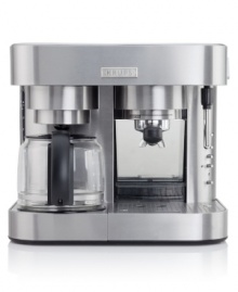 A winning combination-hit the button and have delicious, aromatic coffee or espresso in your cup right away. Built to deliver your morning pick-me-up as fast as possible with a pause and serve feature that lets you grab a cup mid-brew, while also whipping up masterful cappuccinos and espressos for the coffee aficionado. Model XP604050. A winning combination-hit the button and have delicious, aromatic coffee or espresso in your cup right away. Built to deliver your morning pick-me-up as fast as possible with a pause and serve feature that lets you grab a cup mid-brew, while also whipping up masterful cappuccinos and espressos for the coffee aficionado. Model XP604050.