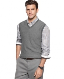 Layer it up for a classic cool-weather look. This sweater vest from Tasso Elba streamlines your look. Layer it up for a classic cool-weather look. This sweater vest from Tasso Elba streamlines your look.