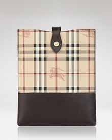 Upgrade your technology with this iPad sleeve from Burberry, punctuated by the brand's signature checked pattern. Upgrade your technology with this iPad sleeve from Burberry, punctuated by the brand's signature checked pattern.