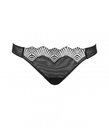 Luxurious thong in fine black synthetic fiber blend - very comfortable due to stretch content - elegant and stylish shell optic embroidery - pleasant medium wide wiastband - perfect elastic fit - stylish, sexy, seductive - fits under (almost) all outfits Luxurious thong in fine black synthetic fiber blend - very comfortable due to stretch content - elegant and stylish shell optic embroidery - pleasant medium wide wiastband - perfect elastic fit - stylish, sexy, seductive - fits under (almost) all outfits