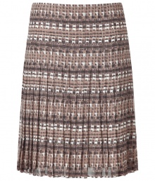 With its delicate tonal tincture and ladylike pleating, Akris knee-length silk skirt lends a refined feminine edge to your outfit - Hidden back zip, inside button closure - Fitted through the hip - Pair with super soft cashmere tops and ladylike flats With its delicate tonal tincture and ladylike pleating, Akris knee-length silk skirt lends a refined feminine edge to your outfit - Hidden back zip, inside button closure - Fitted through the hip - Pair with super soft cashmere tops and ladylike flats