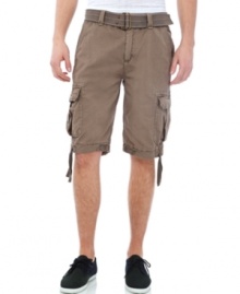 Redefine your warm-weather wardrobe with the streetwise styling of these cargo shorts from Buffalo David Bitton.