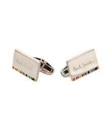 Complete your look with these stylish cufflinks from PS Paul Smith - Silver with colorful detailing and a stamped logo - Perfect for everyday or as a thoughtful gift Complete your look with these stylish cufflinks from PS Paul Smith - Silver with colorful detailing and a stamped logo - Perfect for everyday or as a thoughtful gift