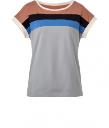 Work a cool colorblock into your edgy Downtown look with Marc by Marc Jacobs bold striped top - Wide neckline, dolman short sleeves, cream trim - Loosely fitted - Wear with skinnies, flats and a crossbody bag