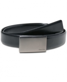 Understated elegance is the theme of this belt by Calvin Klein. Understated elegance is the theme of this belt by Calvin Klein.