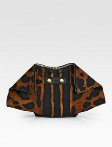 Boldly-printed canvas shaped in the coveted McQueen foldover silhouette.Top zip closureOne inside zip pocketCotton/silk lining15½W X 9½H X 2DMade in Italy Boldly-printed canvas shaped in the coveted McQueen foldover silhouette.Top zip closureOne inside zip pocketCotton/silk lining15½W X 9½H X 2DMade in Italy