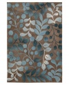 A rich blue palette is woven over earthy brown in a stunning leaf and branch design from Nourison. Hand tufted of long polyester fibers for added strength and softness, the Contour area rug creates an ideal accent for any modern room.