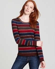 Sparkly stripes enliven this soft wool MARC BY MARC JACOBS sweater--sure to be an instant fall favorite.