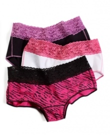 Cheeky hipsters in lacy cotton with a bit of stretch keep you bold from head to toe. From Maidenform's Charmed collection. Style #C0401 Cheeky hipsters in lacy cotton with a bit of stretch keep you bold from head to toe. From Maidenform's Charmed collection. Style #C0401