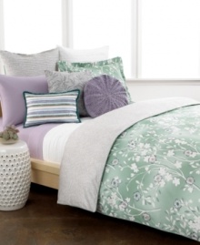 Playful pleating adds depth to your bed in these Shadow Blossom European shams, embellished with a calming gray and white speckle pattern. Zipper closure. Playful pleating adds depth to your bed in these Shadow Blossom European shams, embellished with a calming gray and white speckle pattern. Zipper closure.