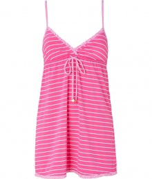 Adorable pink and white lingerie-inspired striped top from Juicy Couture - Stay cozy and stylish in this lovely sleep tank - Stylish micro stripes - Perfect for glamorous lounging