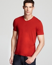 The enchantingly soft cotton of this casual tee ensures it will become a go-to favorite. The enchantingly soft cotton of this casual tee ensures it will become a go-to favorite.