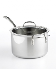 Brilliant good looks. Perfect gourmet results. Combining the long-lasting radiance of stainless steel with the superior performance of a highly conductive, heavy-gauge aluminum core, the Calphalon Tri-Ply saucepan makes it easy to prepare mouthwatering meals day after day -- each more memorable than the last. Lifetime warranty. Brilliant good looks. Perfect gourmet results. Combining the long-lasting radiance of stainless steel with the superior performance of a highly conductive, heavy-gauge aluminum core, the Calphalon Tri-Ply saucepan makes it easy to prepare mouthwatering meals day after day -- each more memorable than the last. Lifetime warranty.