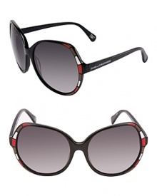 A mosiac of color adorns the frames of these chic sunglasses by DIANE von FURSTENBERG.