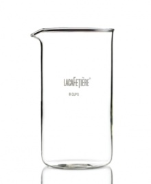 Because accidents happen-a replacement beaker for your favorite 8 cup coffee or tea press by La Cafetière. The heat-resistant glass beaker is easy to replace and puts your coffee house back in business. 1-year warranty. Because accidents happen-a replacement beaker for your favorite 8 cup coffee or tea press by La Cafetière. The heat-resistant glass beaker is easy to replace and puts your coffee house back in business. 1-year warranty.