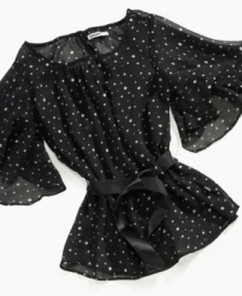 Lovely lightweight looks. She'll love the way this floaty top from DKNY accents her style. Lovely lightweight looks. She'll love the way this floaty top from DKNY accents her style.