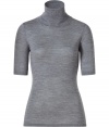 Versatile and chic, this turtleneck from Steffen Schraut is a must-have basic - Turtleneck, mid-sleeves, slim fit, long body - Wear with cropped trousers, a blazer, and platform heels