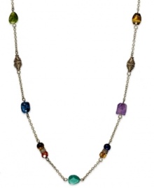 Hit the ground running with splashes of color! This illusions necklace from Lauren Ralph Lauren stuns with semi-preciouc tiger's eye and amethyst beads. Crafted in 14k gold plated mixed metal. Approximate length: 18 inches + 2-inch extender. Hit the ground running with splashes of color! This illusions necklace from Lauren Ralph Lauren stuns with semi-preciouc tiger's eye and amethyst beads. Crafted in 14k gold plated mixed metal. Approximate length: 18 inches + 2-inch extender.