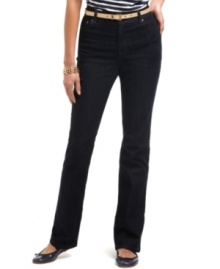 These jeans from Charter Club were made for everyday style, thanks to a slim straight leg and dark wash. The comfy waistband makes them so easy to wear, too!