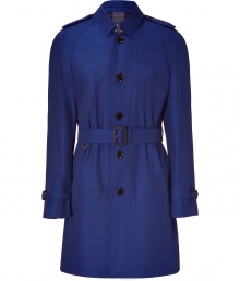 Channel quintessential British style in this luxe short trench from Burberry London - Front button placket, detachable belt at waist, belted cuffs, back storm flap yoke, D-ring detail at back waist - Wear with slim trousers, a striped button down, and dress shoes Channel quintessential British style in this luxe short trench from Burberry London - Front button placket, detachable belt at waist, belted cuffs, back storm flap yoke, D-ring detail at back waist - Wear with slim trousers, a striped button down, and dress shoes