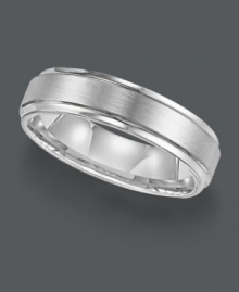 Polish your look with eternal style. This timeless men's ring by Triton features a scratch-resistant white tungsten carbide band (6 mm). Sizes 8-15. Polish your look with eternal style. This timeless men's ring by Triton features a scratch-resistant white tungsten carbide band (6 mm). Sizes 8-15.