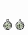 Faceted green amethyst stones set in beaded sterling silver make beautiful charms for your PANDORA earrings. These stunning pieces combine effortlessly with french wire and hoop styles.