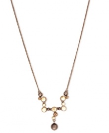 Why? Because you'll love it. This Y-shaped necklace from Givenchy is crafted from brown gold-tone mixed metal with glass pearls making a stunning statement. Approximate length: 16 inches + 2-inch extender.