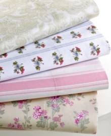 Vintage-inspired prints offer classic yet completely chic styling for your bed in this Vintage Home sheet set. Features luxe 400-thread count cotton construction and your choice of floral or striped designs. Vintage-inspired prints offer classic yet completely chic styling for your bed in this Vintage Home sheet set. Features luxe 400-thread count cotton construction and your choice of floral or striped designs.