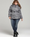 Featuring a removable hood with faux fur trim, Dollhouse's plus size puffer jacket is a must-have for frigid temps. (Clearance)