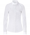 Bring elevated style to your workweek basics with this micro-stripe button down from D&G Dolce & Gabbana - Small spread collar, front button placket, slim tailored fit, contrasting collar and cuffs - Wear with slim trousers, a bold-shoulder blazer, and heels