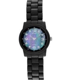 An ocean-inspired dial is right on track with the planet-friendly nature of this Sprout watch. Black corn resin bracelet and round case with mineral crystal lens. Genuine natural color mother-of-pearl dial features silvertone numerals at twelve, three, six and nine o'clock, eight diamond accent markers, printed minute track, sweeping second hand and logo. Quartz movement. Limited lifetime warranty. An ocean-inspired dial is right on track with the planet-friendly nature of this Sprout watch. Black corn resin bracelet and round case with mineral crystal lens. Genuine natural color mother-of-pearl dial features silvertone numerals at twelve, three, six and nine o'clock, eight diamond accent markers, printed minute track, sweeping second hand and logo. Quartz movement. Limited lifetime warranty.