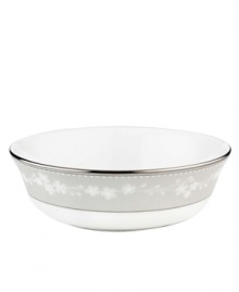 From soup to sorbet, this elegant bone china bowl displays a delicate floral design with textured white beads and stunning platinum trim to create the complete table setting. From Lenox's dinnerware and dishes collection. Qualifies for Rebate