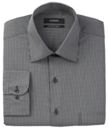 Start seeing a pattern in your wardrobe. This Alfani mini-check shirt updates your collection.