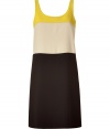 Bring 1960s-inspired style to your day look with this chic colorblock sheath from DKNY - Round neck, sleeveless, colorblock detail, concealed side zip closure - Wear with peep-toe platforms, and a draped front leather jacket