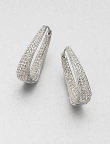 EXCLUSIVELY AT SAKS. A simply chic design embellished in glittering crystals. CrystalsRhodium-plated brassDrop, about 1.25Hinged, surgical steel post backImported 