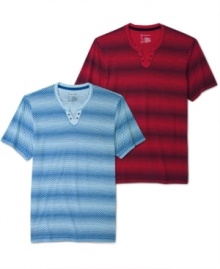 Take your tee style up a notch with these split-neck striped shirts from INC International Concepts. Take your tee style up a notch with these split-neck striped shirts from INC International Concepts.