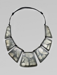 A timeless statement piece featuring chunky, iridescent resin pieces strung together by an adjustable leather cord.Leather cordAdjustable, knotted closureLength, about 37Imported A timeless statement piece featuring chunky, iridescent resin pieces strung together by an adjustable leather cord.Leather cordAdjustable, knotted closureLength, about 37Imported