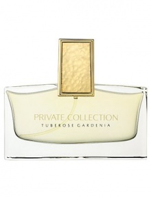 Simple. Luxurious. Elegant. Originally created by Aerin Lauder for herself and her closest friends, Private Collection Tuberose Gardenia combines the rich essences of two magnificent white flowers in a fresh, modern bouquet. The cap on this Eau de Parfum Spray is a work of art with a hammered gold texture, inspired by a necklace Aerin Lauder inherited from her grandmother, Estée Lauder. Simple. Luxurious. Elegant. Originally created by Aerin Lauder for herself and her closest friends, Private Collection Tuberose Gardenia combines the rich essences of two magnificent white flowers in a fresh, modern bouquet. The cap on this Eau de Parfum Spray is a work of art with a hammered gold texture, inspired by a necklace Aerin Lauder inherited from her grandmother, Estée Lauder.