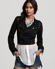 Free People Jacket - Eyelet Pieced Moto