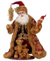 Santa Claus, dressed in festive attire, and a trio of cuddly friends celebrate the season in this figurine from Mark Roberts.