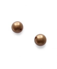 Charter Club's imitation pearl stud earrings in rich brown (10 mm) epitomize understated elegance. Crafted in gold tone mixed metal.