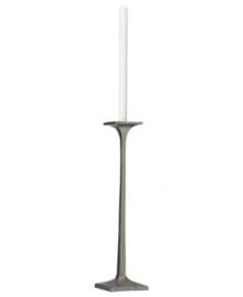 Molded by fire and finished by hand, the Burnished Metal candlestick boasts a sleek, modern look and the rich textural detail that defines so much of the Donna Karan Lenox collection. Molded by fire and finished by hand, the Burnished Metal candlestick boasts a sleek, modern look and the rich textural detail that defines so much of the Donna Karan Lenox collection.