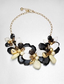 A beautiful blend of beads and stones in a chic cluster design. Glass, plastic and enamel stones12k goldplated brass and zincLength, about 22Lobster clasp closureImported A beautiful blend of beads and stones in a chic cluster design. Glass, plastic and enamel stones12k goldplated brass and zincLength, about 22Lobster clasp closureImported