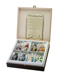 Charles Dickens' A Christmas Carol is commemorated by Inge-Glas using old-world glass-blowing techniques. Gift set includes 8 of the major characters and is presented in a sturdy wooden case, complete with a brief history of the classic book.