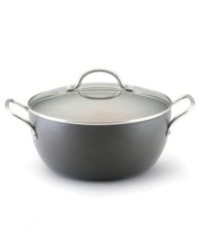 Perfect for creating pasta dishes, risotto and more, this heavy-gauge, hard-anodized casserole provides consistently exceptional cooking results. It's a pro at resisting hot spots for even cooking, while its patented TOTAL Hi-Low Food Release system outlasts all other nonsticks -- guaranteed! Limited lifetime warranty. Perfect for creating pasta dishes, risotto and more, this heavy-gauge, hard-anodized casserole provides consistently exceptional cooking results. It's a pro at resisting hot spots for even cooking, while its patented TOTAL Hi-Low Food Release system outlasts all other nonsticks -- guaranteed! Limited lifetime warranty.